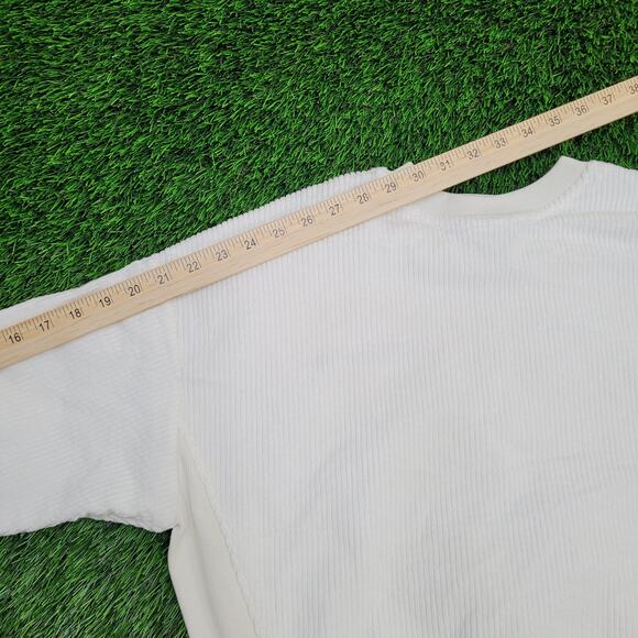 Champion Cropped Sweater Womens Large 21x18 Ivory Ribbed - Picture 3 of 16